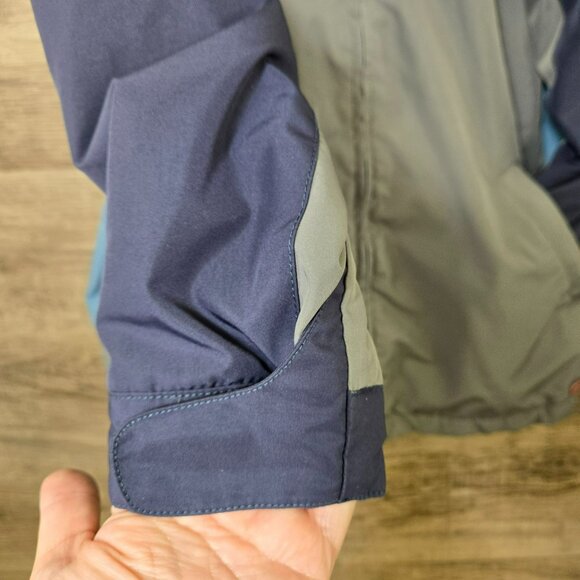 Vtg Quiksilver Boys LG Colorblock Active Track Jacket Polyester Zip-Up Navy Grey - Picture 4 of 12